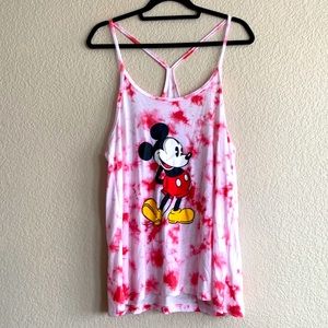Disney red tye-dye Mickey tank